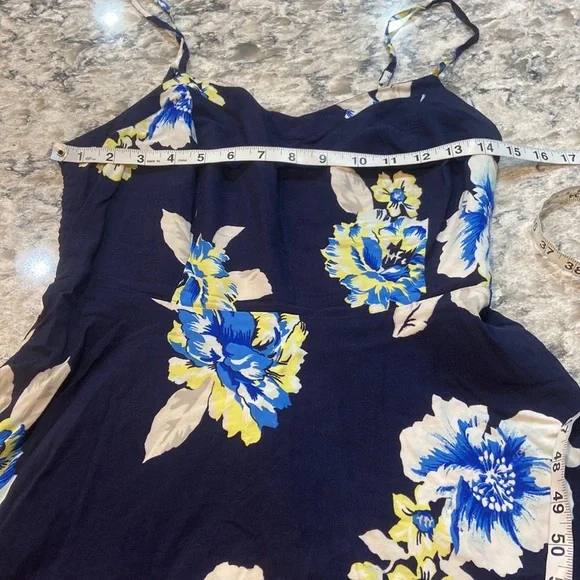 Old Navy | NWOT Floral Sundress Adjustable Straps in Navy Blue Size Medium - Picture 4 of 12